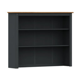 Mercers Furniture Corona Charcoal 3 Door Dresser Top Dark Grey Solid Wood Mexican Pine Sideboard Topper