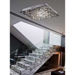 Luminosa Lighting Luminosa Fia Flush Ceiling Square 6 Light G4 White Leds Polished Chrome/crystal, Not Led/cfl Compatible - thumbnail 3