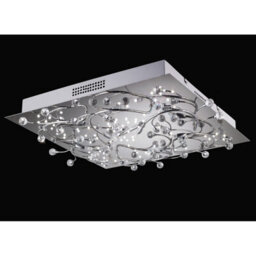 Luminosa Lighting Luminosa Fia Flush Ceiling Square 6 Light G4 White Leds Polished Chrome/crystal, Not Led/cfl Compatible - thumbnail 2