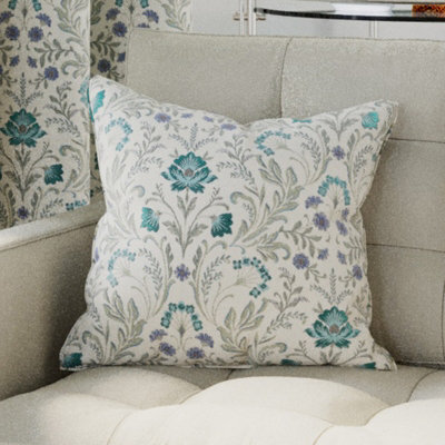 Enhanced Living Pair Of Blue Floral Cushion Covers - 45X45Cm - Cases Only - image 1