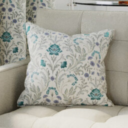 Enhanced Living Pair Of Blue Floral Cushion Covers - 45X45Cm - Cases Only - thumbnail 1
