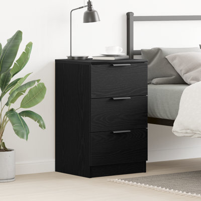 Walplus Bedside Cabinet Black Oak 40 X 65 X 65 Cm Engineered Wood - image 1