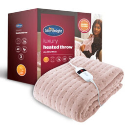 Silentnight Luxury Heated Throw Blush - thumbnail 1