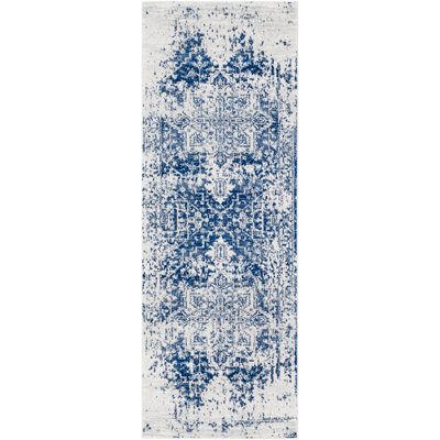 Livabliss Harput-Vintage Grey Blue Orange White Traditional Boho Living Dining Bedroom Rug 80 X 220 Cm Easy Care, Non Shedding - image 1