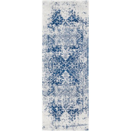 Livabliss Harput-Vintage Grey Blue Orange White Traditional Boho Living Dining Bedroom Rug 80 X 220 Cm Easy Care, Non Shedding