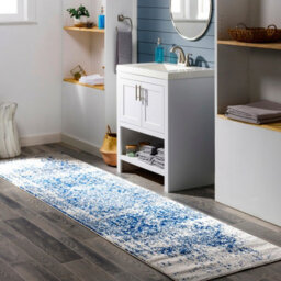 Livabliss Harput-Vintage Grey Blue Orange White Traditional Boho Living Dining Bedroom Rug 80 X 220 Cm Easy Care, Non Shedding - thumbnail 2