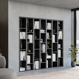 Decorotika  Lyon Wall System Modern Built In Or Out  Bookcase High Gloss White - thumbnail 2
