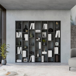 Decorotika  Lyon Wall System Modern Built In Or Out  Bookcase High Gloss White