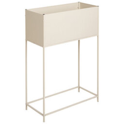 Beliani Elevated Plant Pot Tapien Metal 70 Cm Beige
