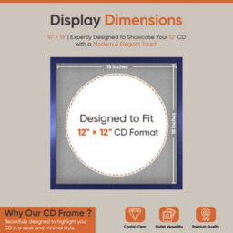 "16X16"" Purple Sleek Vinyl Record Frame With Silver Mount For 12 Inch Lp Disc - Ak Frames" - thumbnail 2