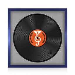"16X16"" Purple Sleek Vinyl Record Frame With Silver Mount For 12 Inch Lp Disc - Ak Frames" - thumbnail 1
