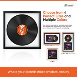"16X16"" Purple Sleek Vinyl Record Frame With Silver Mount For 12 Inch Lp Disc - Ak Frames" - thumbnail 4