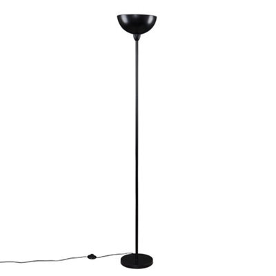Valuelights Forseti Modern Matt Black Uplighter Floor Lamp With Bowl Shaped Shade - image 1