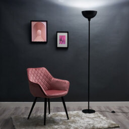 Valuelights Forseti Modern Matt Black Uplighter Floor Lamp With Bowl Shaped Shade - thumbnail 4