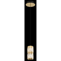 Luminosa Lighting Luminosa Stefanie Slim Pendant Ceiling Light Gold Colours Antique Crystals Clear Glass Shade Led 3000K - thumbnail 3