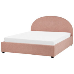 Beliani Ottoman Bed Boucle Vaucluse 180 X 200 Cm (Eu Super King) Pastel Pink - thumbnail 7