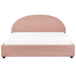Beliani Ottoman Bed Boucle Vaucluse 180 X 200 Cm (Eu Super King) Pastel Pink - thumbnail 8