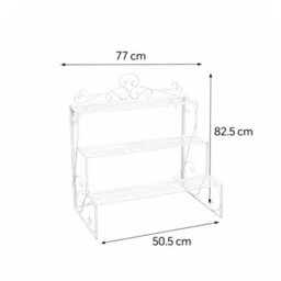 Melody Maison Distressed White Metal Three Tier Plant Theatre Stand - thumbnail 7