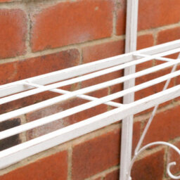 Melody Maison Distressed White Metal Three Tier Plant Theatre Stand - thumbnail 4