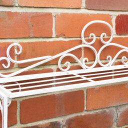 Melody Maison Distressed White Metal Three Tier Plant Theatre Stand - thumbnail 3