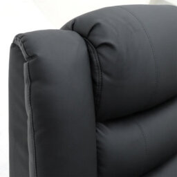 Roma Leather Manual Recliner 3 Seater Sofa With Cupholders In Black Colour - thumbnail 6