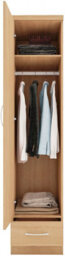 Seconique Nevada 1 Door 1 Drawer Wardrobe Sonoma Oak Finish - thumbnail 7