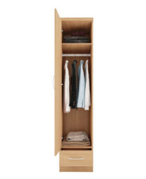 Seconique Nevada 1 Door 1 Drawer Wardrobe Sonoma Oak Finish - thumbnail 1