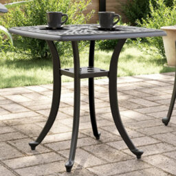 Berkfield Garden Table Black 53X53X53 Cm Cast Aluminium - thumbnail 1