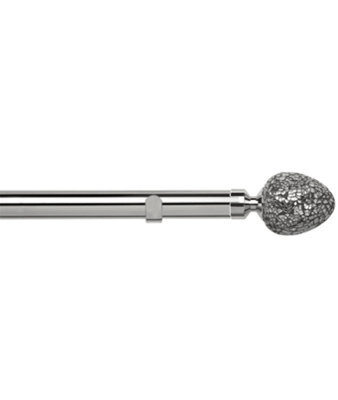 Unknown 28mm Fixed Length Metal Eyelet Curtain Pole Set In Chrome - Alexia Finial, 250Cm - image 1