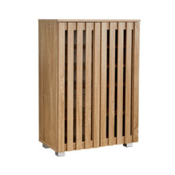 Home Source Halden 2 Door Oak Shoe Cabinet Hallway Storage Organiser Unit - thumbnail 7