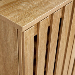 Home Source Halden 2 Door Oak Shoe Cabinet Hallway Storage Organiser Unit - thumbnail 6