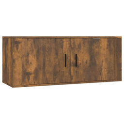 Berkfield Classic Wall Mounted Tv Cabinet Smoked Oak 100X34.5X40 Cm - thumbnail 1