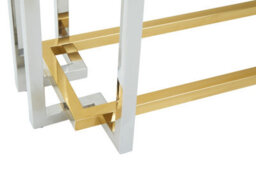 Premier Housewares Interiors By Premier Glass Top Console Table, Gold And Silver Luxury Console Table, Modern Style Console Table With Glass Top - thumbnail 6