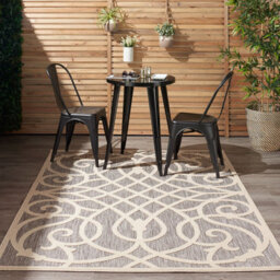 Grey Outdoor Rug, Optical/ (3D) Abstract Stain-Resistant Rug For Patio Decks, Modern Outdoor Area Rug-122Cm X 183Cm - thumbnail 4