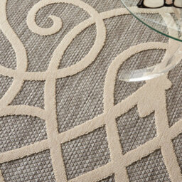 Grey Outdoor Rug, Optical/ (3D) Abstract Stain-Resistant Rug For Patio Decks, Modern Outdoor Area Rug-122Cm X 183Cm - thumbnail 5