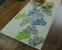 Aspect Furniture Butterfly Rug-Kids/girls Room-Teal,green,grey And Cream,120 X 170 Cm - thumbnail 2