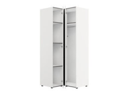 Amos Mann Furniture Nevis White Narrow 2 Door Space-Saving Corner Wardrobe 95Cm - thumbnail 3