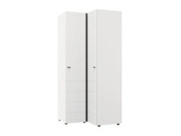 Amos Mann Furniture Nevis White Narrow 2 Door Space-Saving Corner Wardrobe 95Cm - thumbnail 6