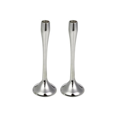 Urbn-Living Urbnliving 31Cm Tall 2 Pcs Silver Metal Candle Holder Decorative Candlesticks Set - image 1