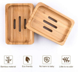 Pack Of 2 Natural Wooden Bamboo Soap Dish Storage Holder Handmade Soap Holder Natural Brown Soap Dish Container - thumbnail 2