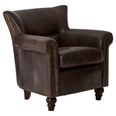 Orsina Cozy Dark Grey Scroll Armchair,heritage Design Chair With Copper Studded Detail,walnut Wooden Lounge Seat - image 1