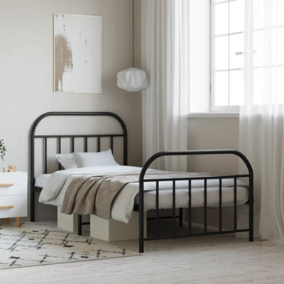 Berkfield Metal Bed Frame With Headboard And Footboard Black 107X203 Cm - image 1
