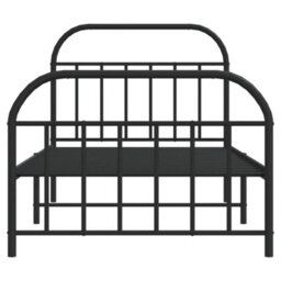 Berkfield Metal Bed Frame With Headboard And Footboard Black 107X203 Cm - thumbnail 6