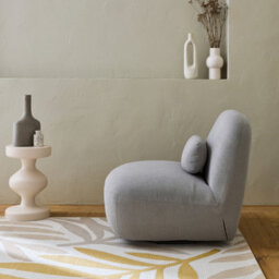 Sweeek - Indoor/outdoor Rug With Beige And Mustard Plant Pattern Recycled Polyester Bloom 170X120X1 Cm - thumbnail 6