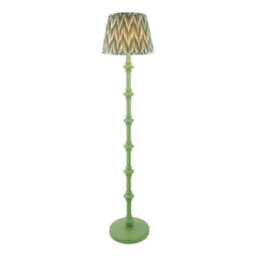 Luminosa Lighting Luminosa Carnaby Satin Cotswold Green Paint Floor Lamp With Cotswold Green Fabric Zigzag Shade 35Cm B22 - thumbnail 1