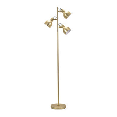 Valuelights Albie Gold Metal 3 Arm Spotlight Head Adjustable Floor Lamp For Living Room - Led Bulbs Included - image 1