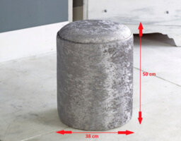 Adore Designs Victoria Crushed Velvet Round Foot Stool Pouffe -  Silver - thumbnail 2