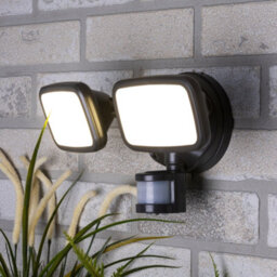 Litecraft Alma Grey 2 Lamp Outdoor Wall Light With Pir Sensor