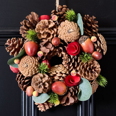 Dibor Traditional Woodland Treasures Front Door Autumn Wreath Winter Spring Wreath 26Cm - image 1