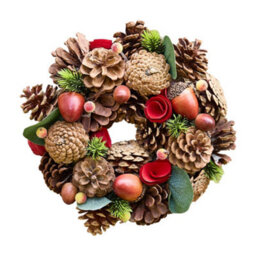 Dibor Traditional Woodland Treasures Front Door Autumn Wreath Winter Spring Wreath 26Cm - thumbnail 2